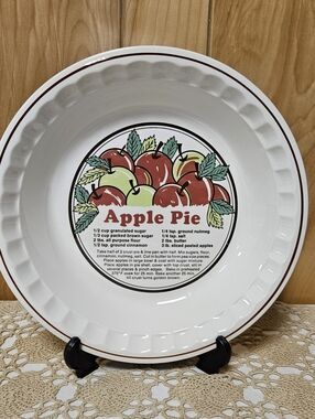 Sunnycraft Sunstone Collection Pie Dish Bakers Apple Pie Recipe Plate 11" #11011